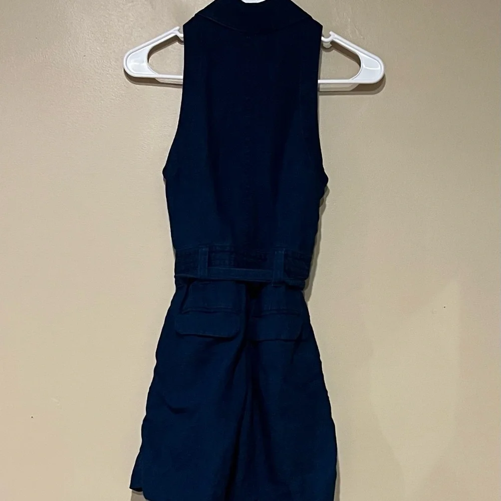 Banana Republic 00 Petite Linen Cotton Blend Button Front Camp Romper Pleaded